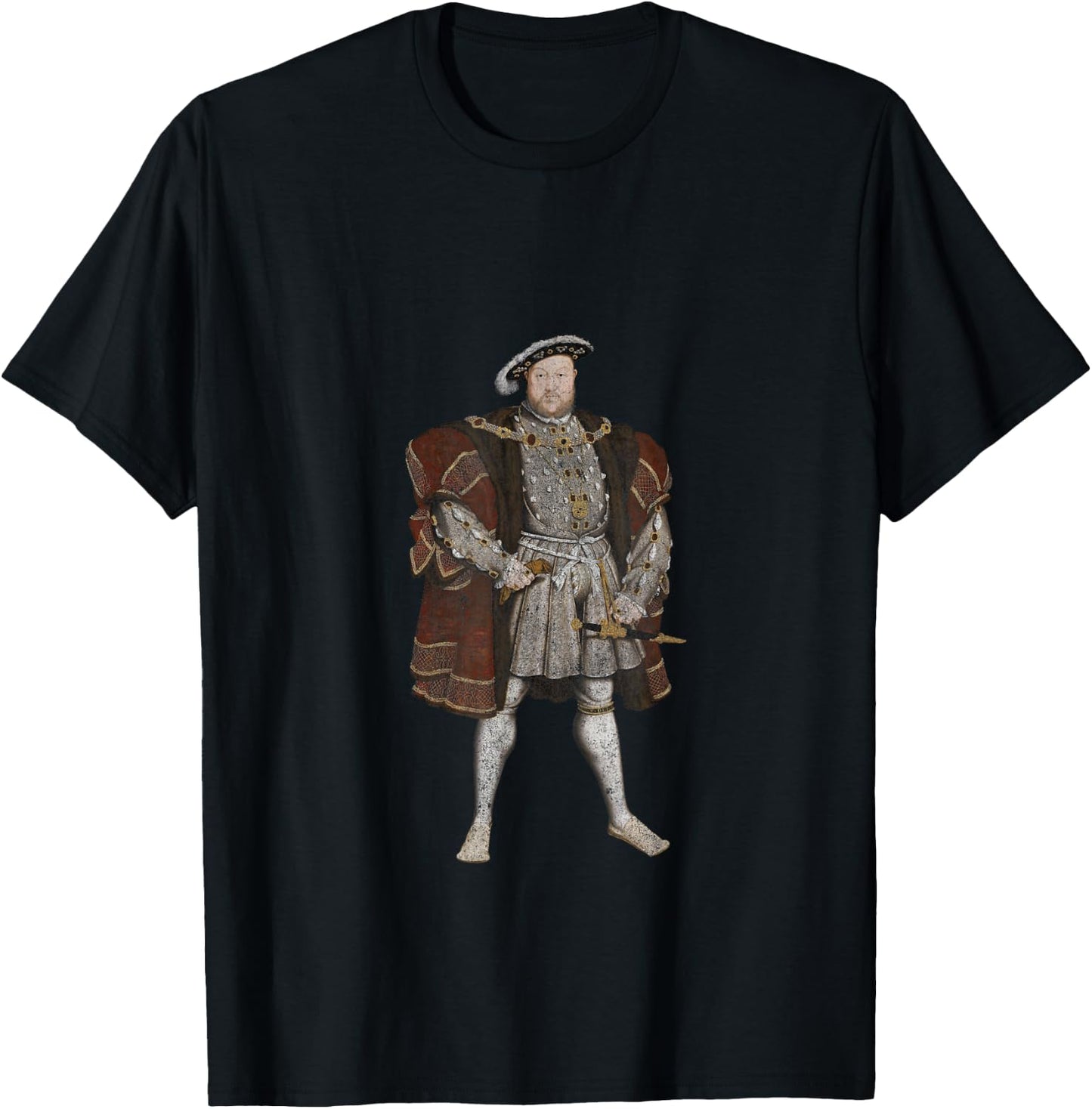 King Henry VIII Classic Portrait (Vintage Distressed Look) T-Shirt - T-Shirt | Black