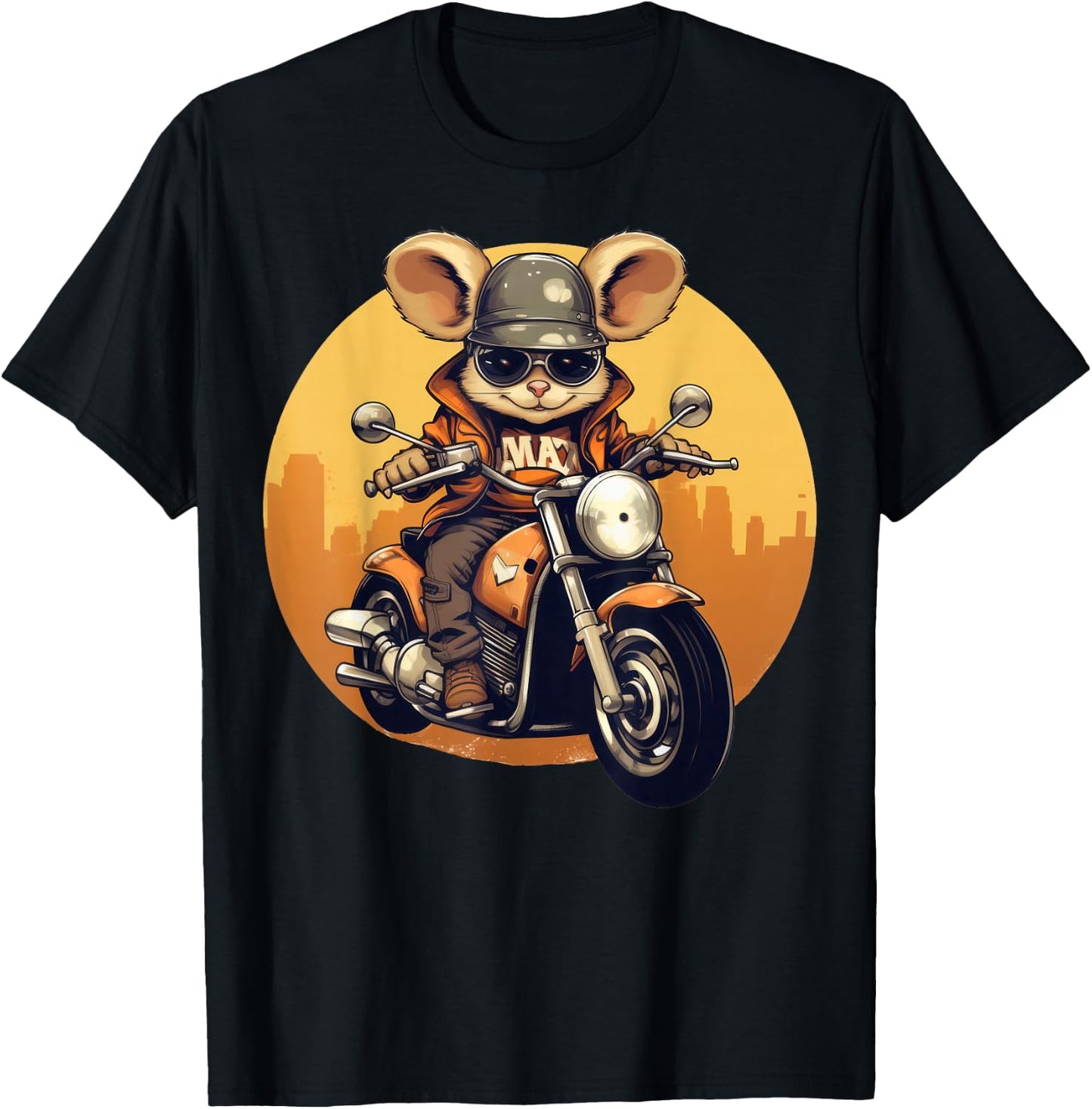 Cool Mouse on the Motorcycle T-Shirt - T-Shirt | Black