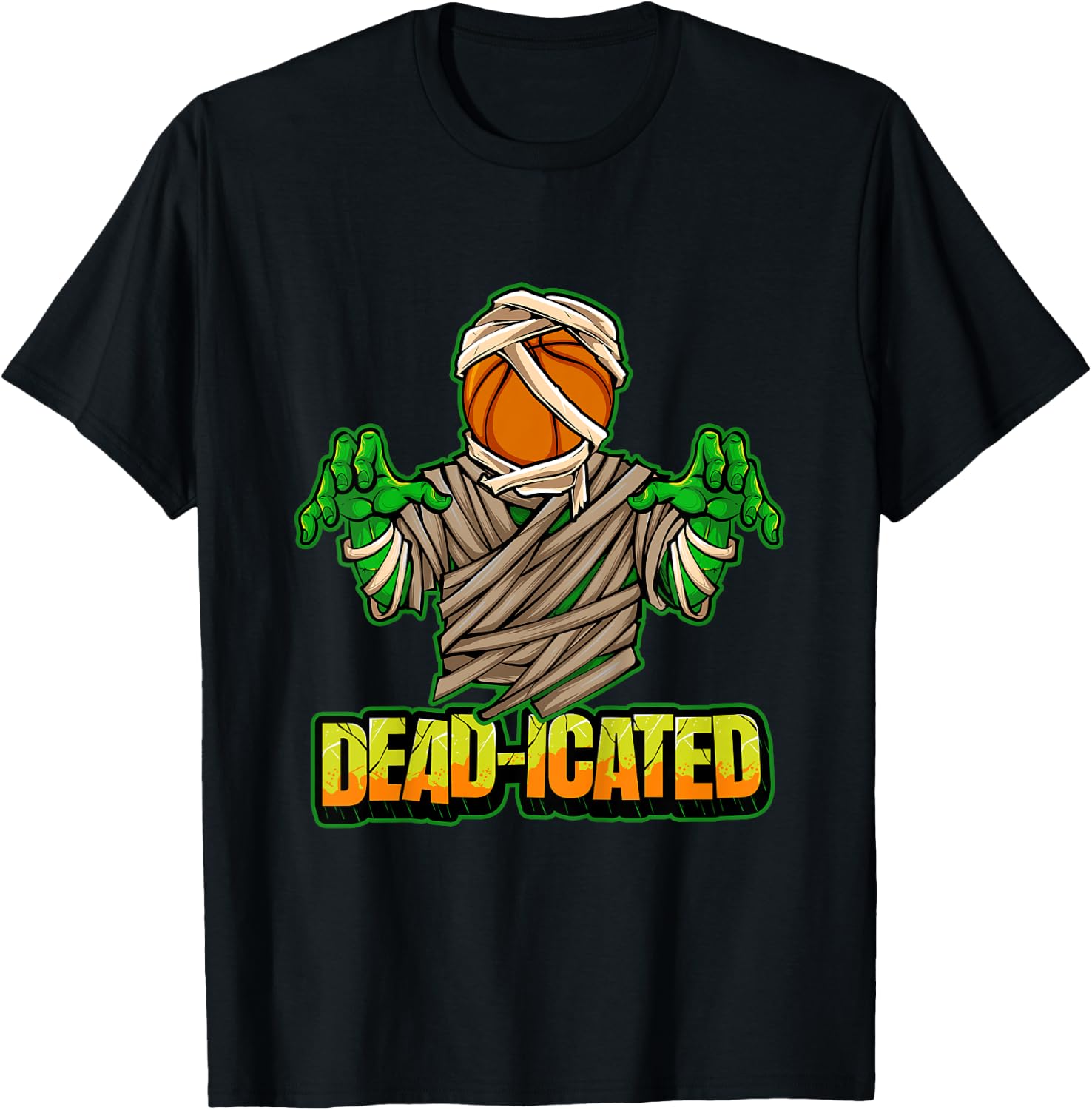 Kids Basketball Zombie Scary Halloween Basketball T-Shirt - T-Shirt | Black