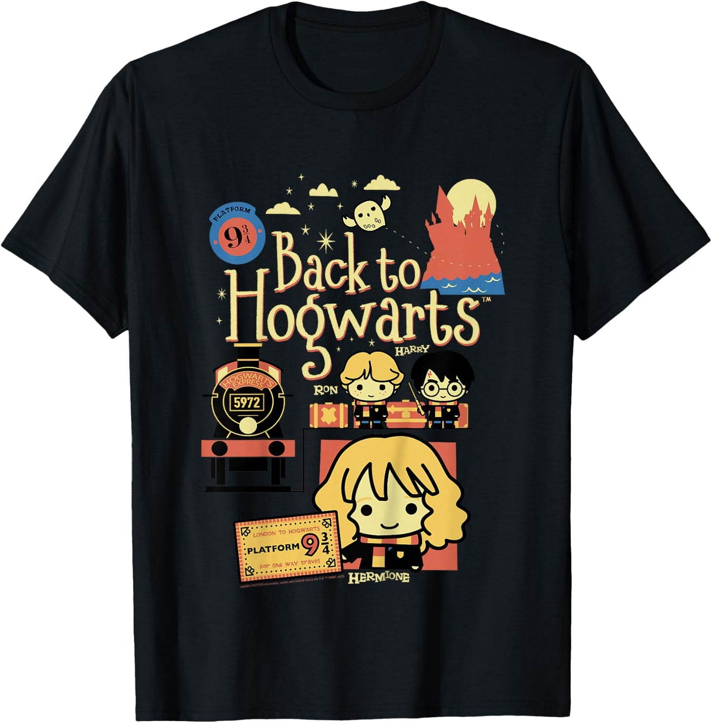 Kids Harry Potter Chibi Back to Hogwarts T-Shirt - T-Shirt | Black