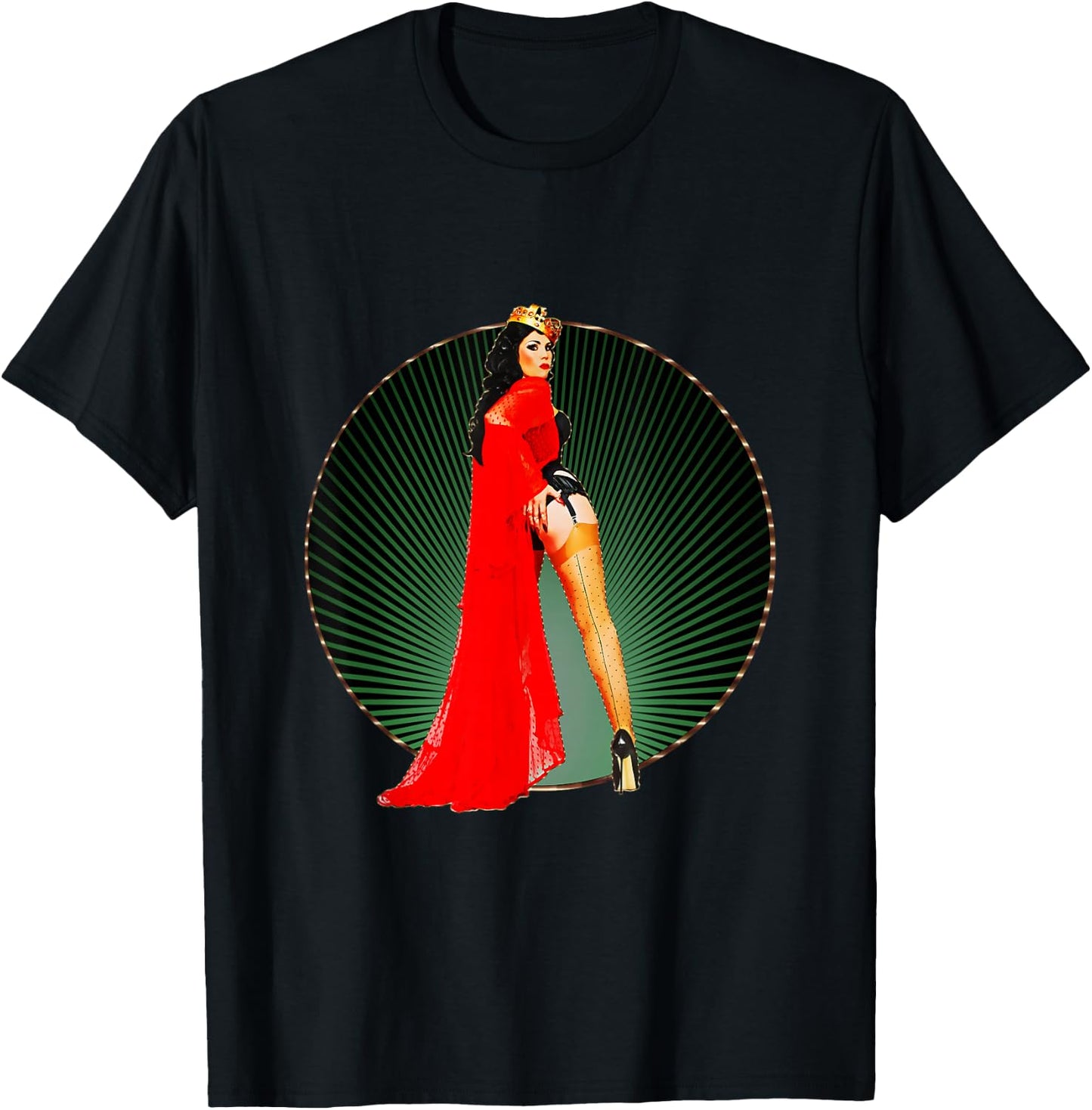 Vintage Retro Rockabilly Pin-up Xarah - 50s Queen Burlesque T-Shirt - T-Shirt | Black