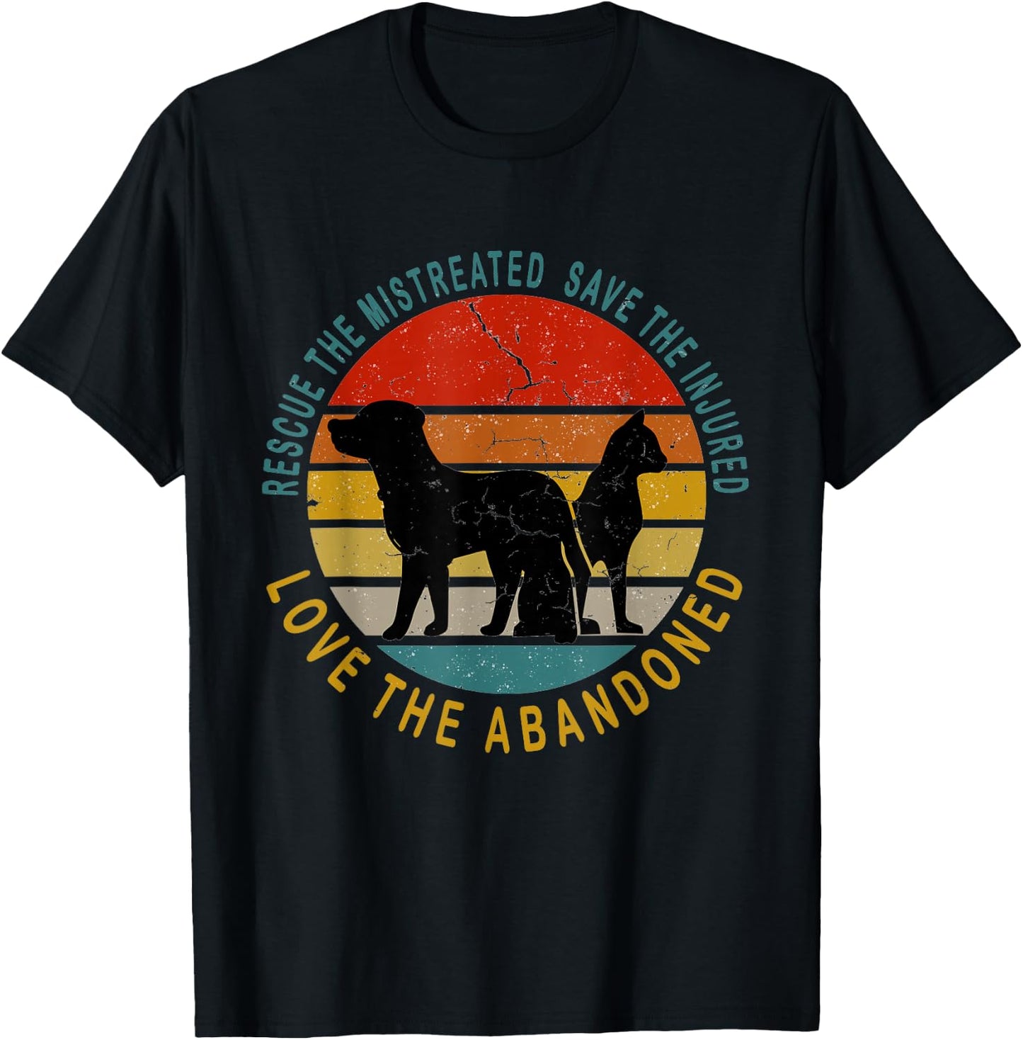 Rescue Save Love - Animal Rescue vintage Design gift T-Shirt - T-Shirt | Black