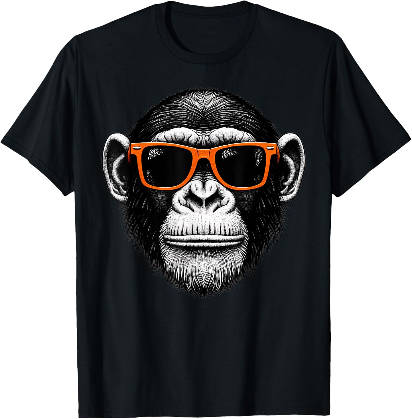 Cool Chimpanzee Monkey Wearing Sunglasses Graphic Art T-Shirt - T-Shirt | Black