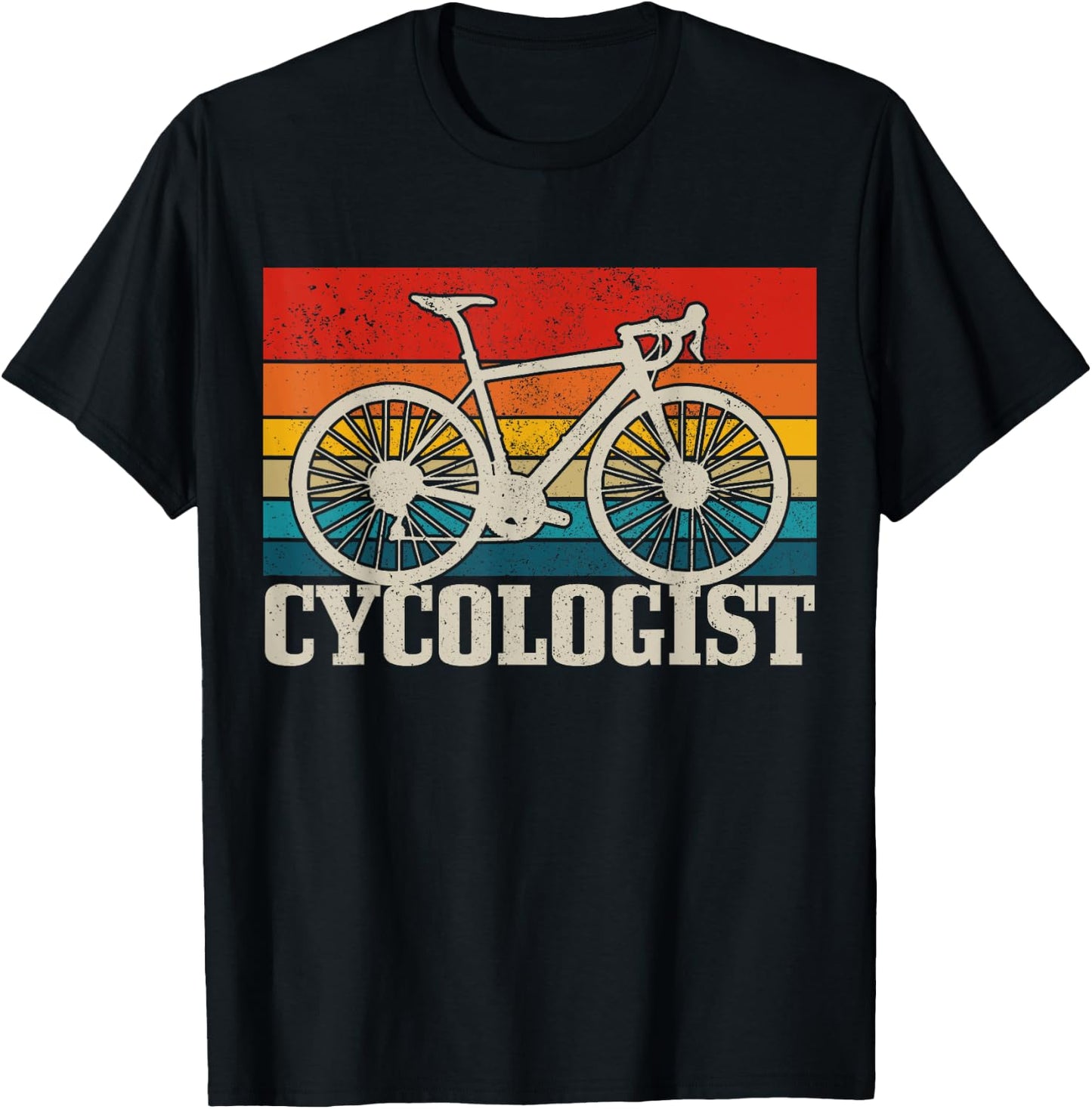 Road Bike Vintage Cycologist Funny Road Cyclist Gift T-Shirt - T-Shirt | Black