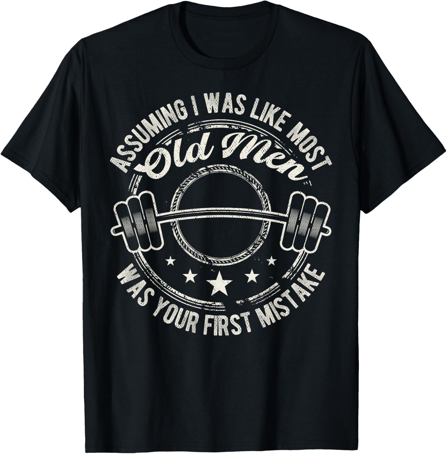 Old Man Weight Lifting design For Old Strong People T-Shirt - T-Shirt | Black