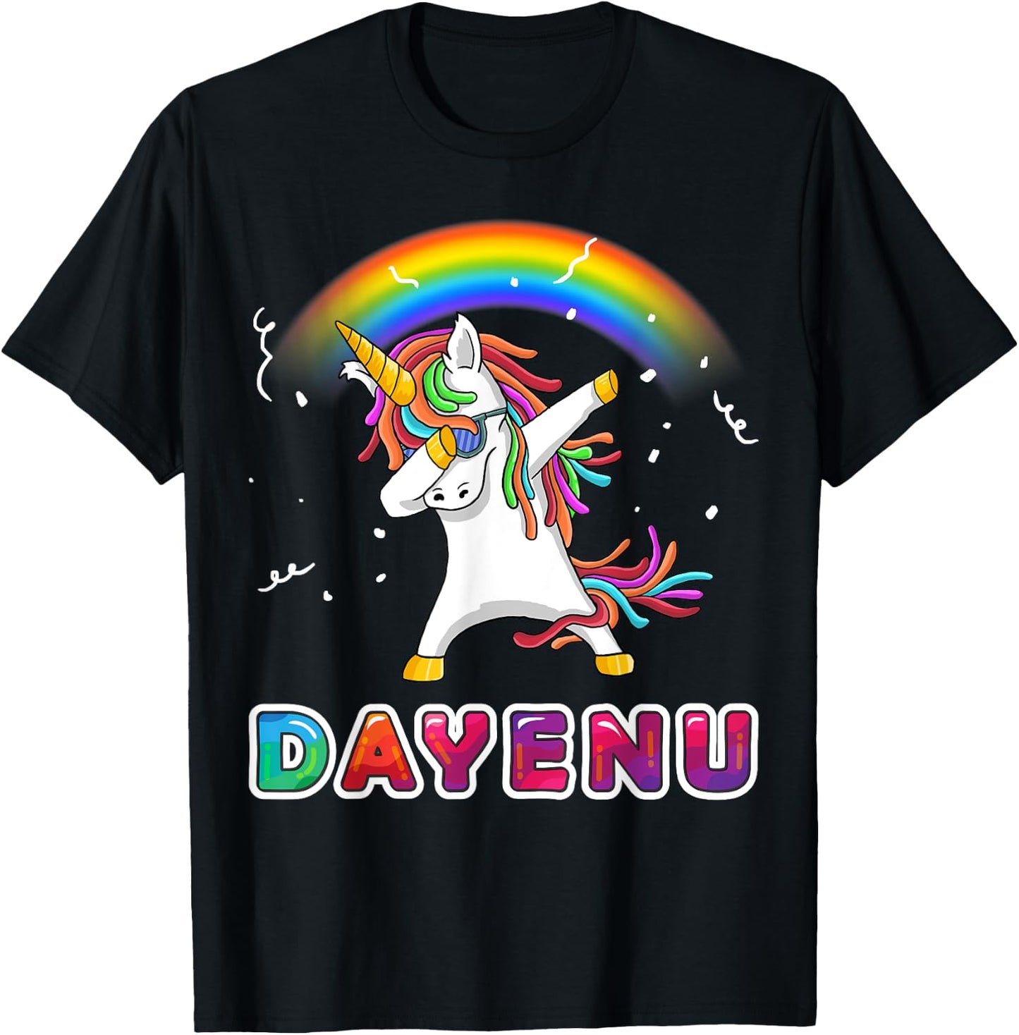 Unicorn Dayenu Passover Shirt for Kids Boys Girls T-Shirt - T-Shirt | Black