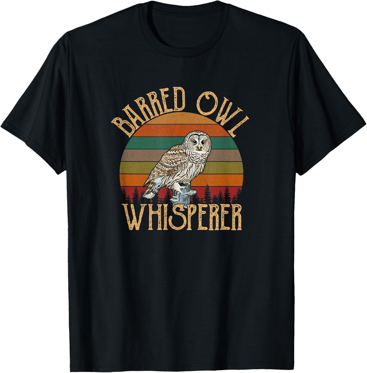 Barred Owl Whisperer, Barred Owl T-Shirt - T-Shirt | Black