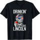 Drinkin' Like Lincoln Patriot Abraham Lincoln Beer Drinking T-Shirt - T-Shirt | Black