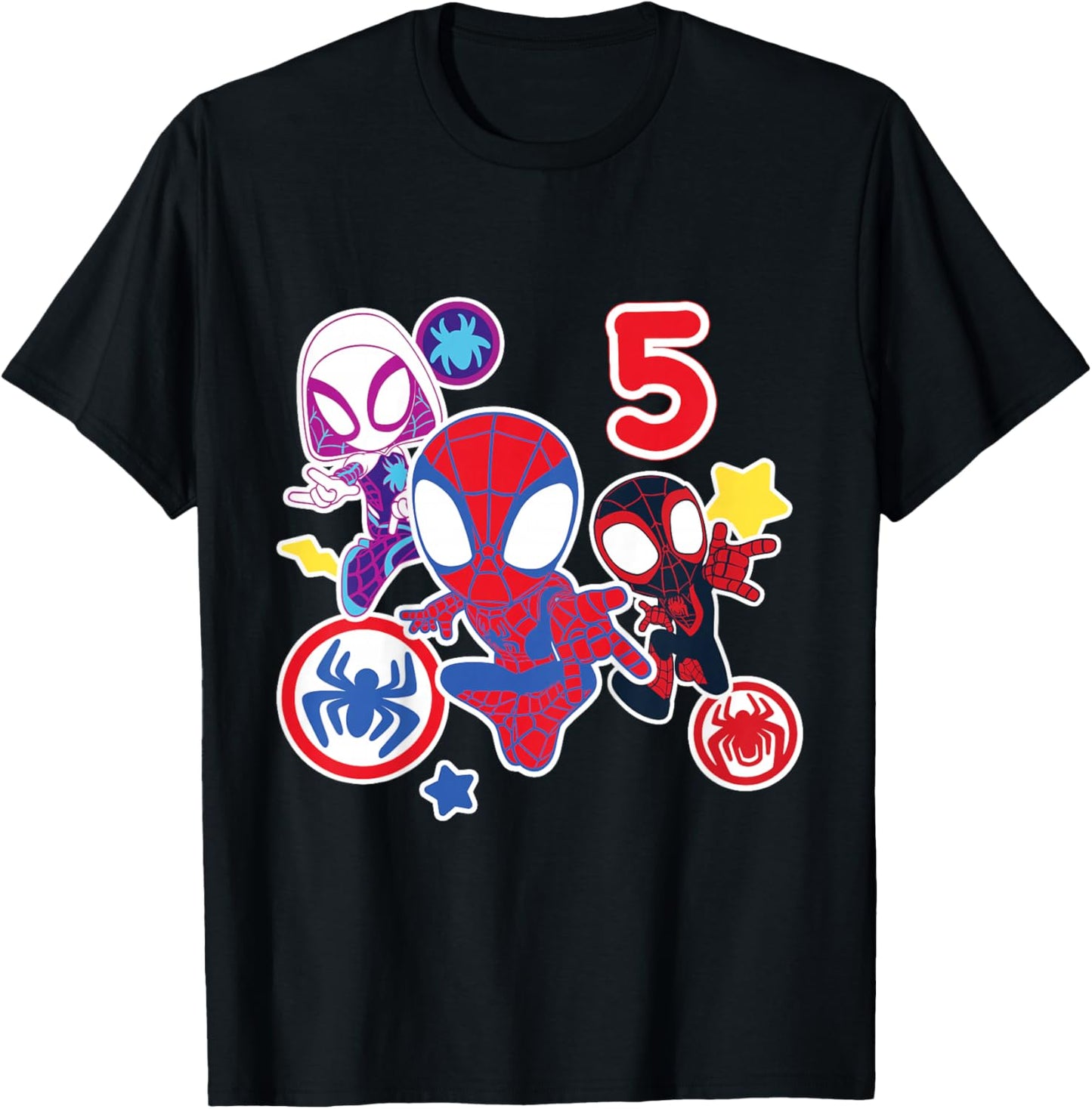 Marvel Spidey and His Amazing Friends 5 Year Old Birthday T-Shirt - T-Shirt | Black