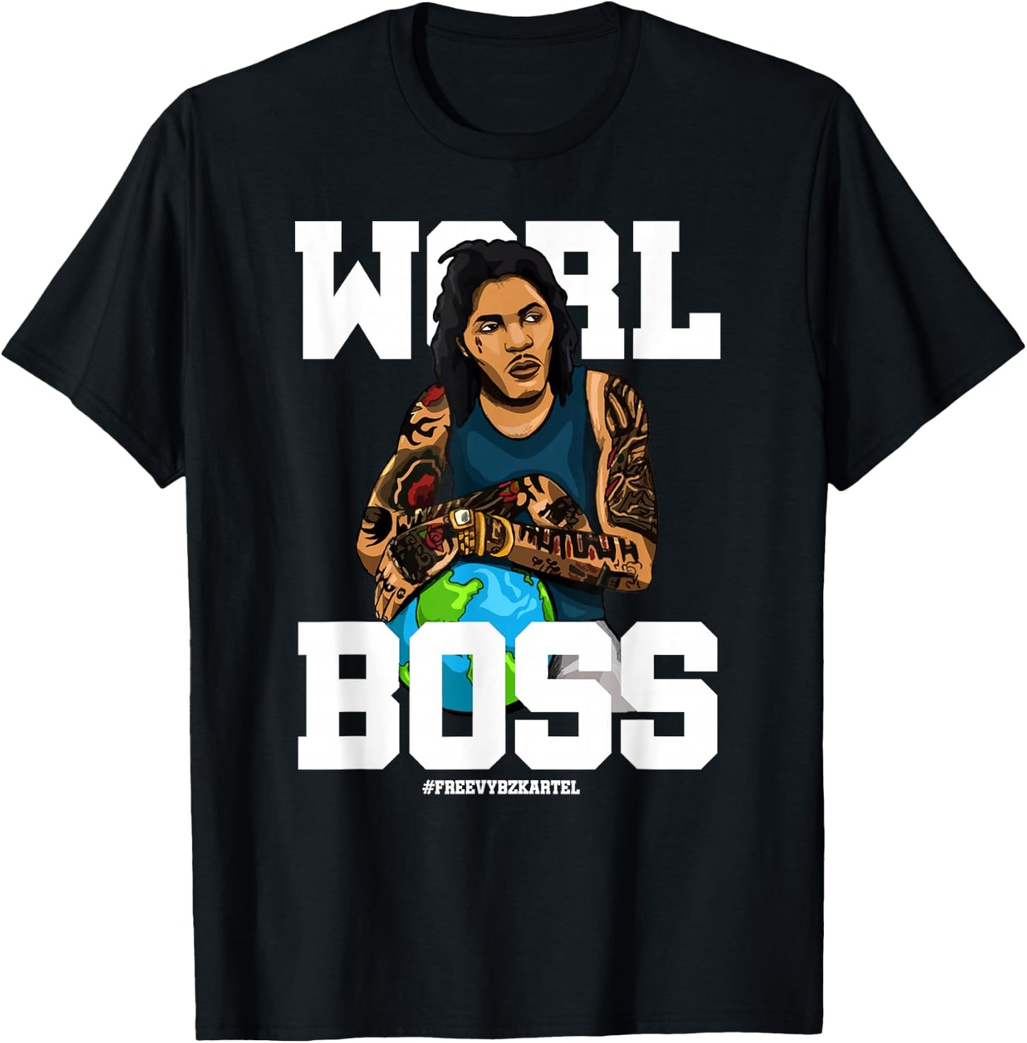 Free Worl Boss! Kartel Music Lover Gift T-Shirt - T-Shirt | Black