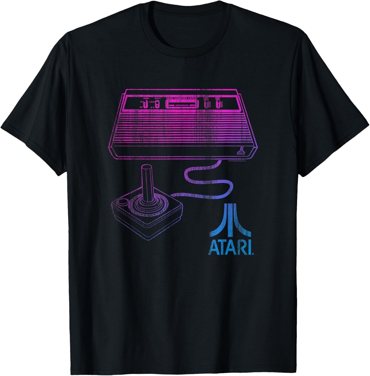 Ripple Junction x Atari Neon 80’s Console Pink & Blue Design T-Shirt - T-Shirt | Black