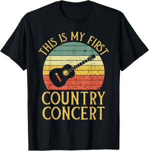 My First Country Concert Vintage 1st Country Music Concert T-Shirt - T-Shirt | Black