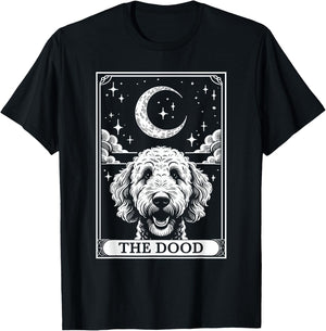 Tarot Card Vintage Crescent Moon The Dood Goldendoodle Mom T-Shirt - T-Shirt | Black
