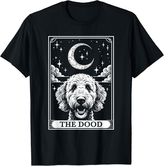 Tarot Card Vintage Crescent Moon The Dood Goldendoodle Mom T-Shirt - T-Shirt | Black
