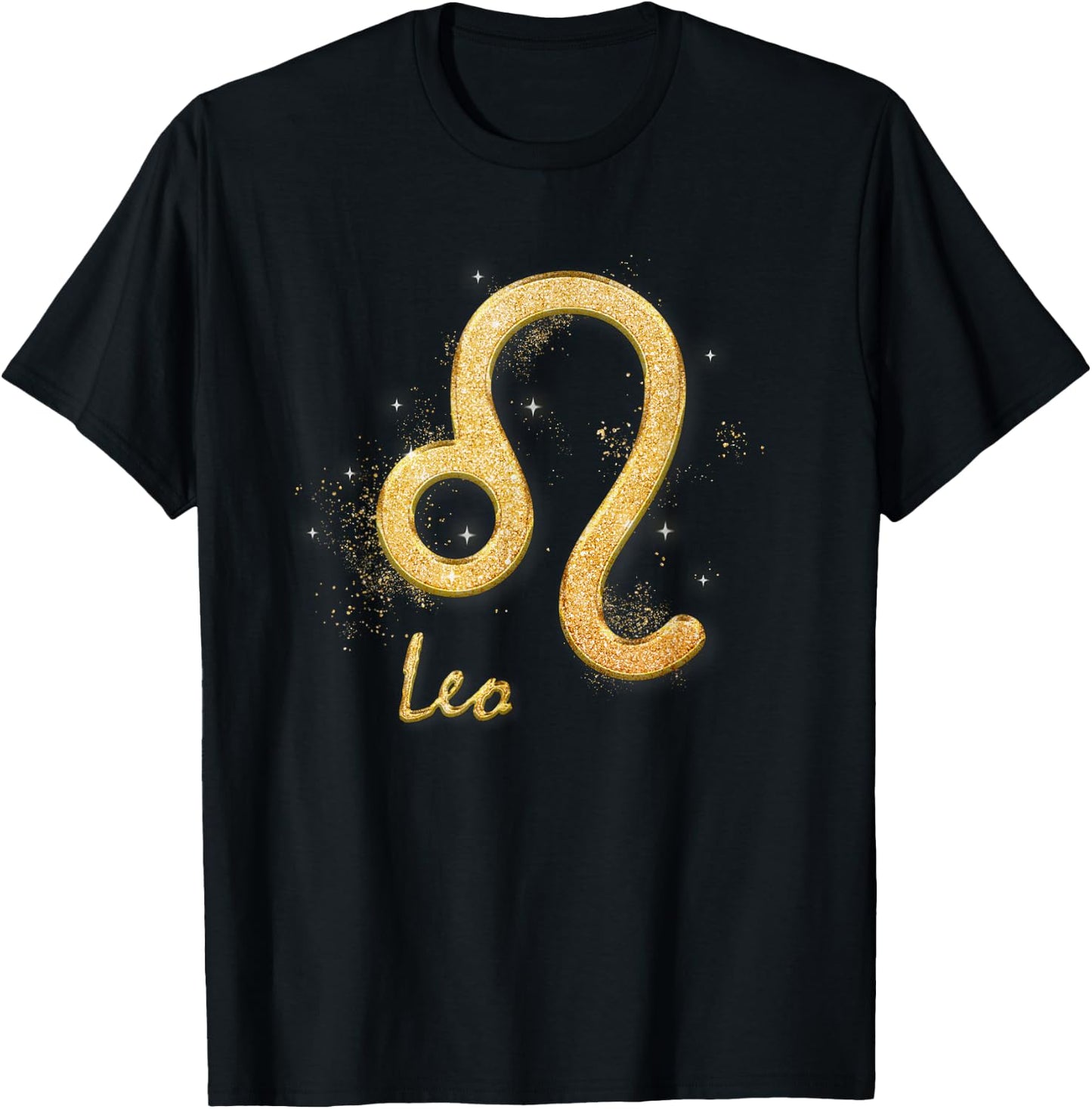 Leo Golden Sign Zodiac July August Birthday T-Shirt - T-Shirt | Black