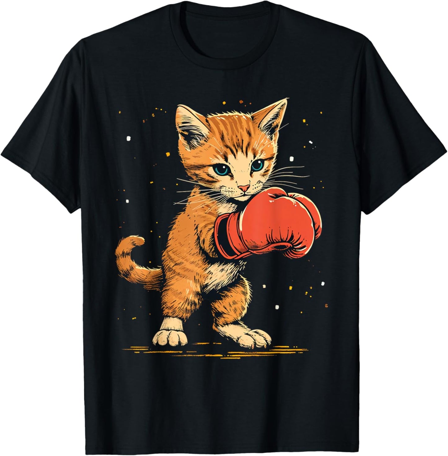 Boxer Cat on Boxing Men Women Kids T-Shirt - T-Shirt | Black