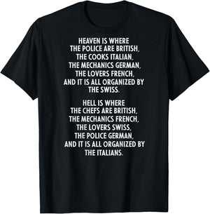 Heaven is Where The Police are British Funny Gag Gift T-Shirt - T-Shirt | Black