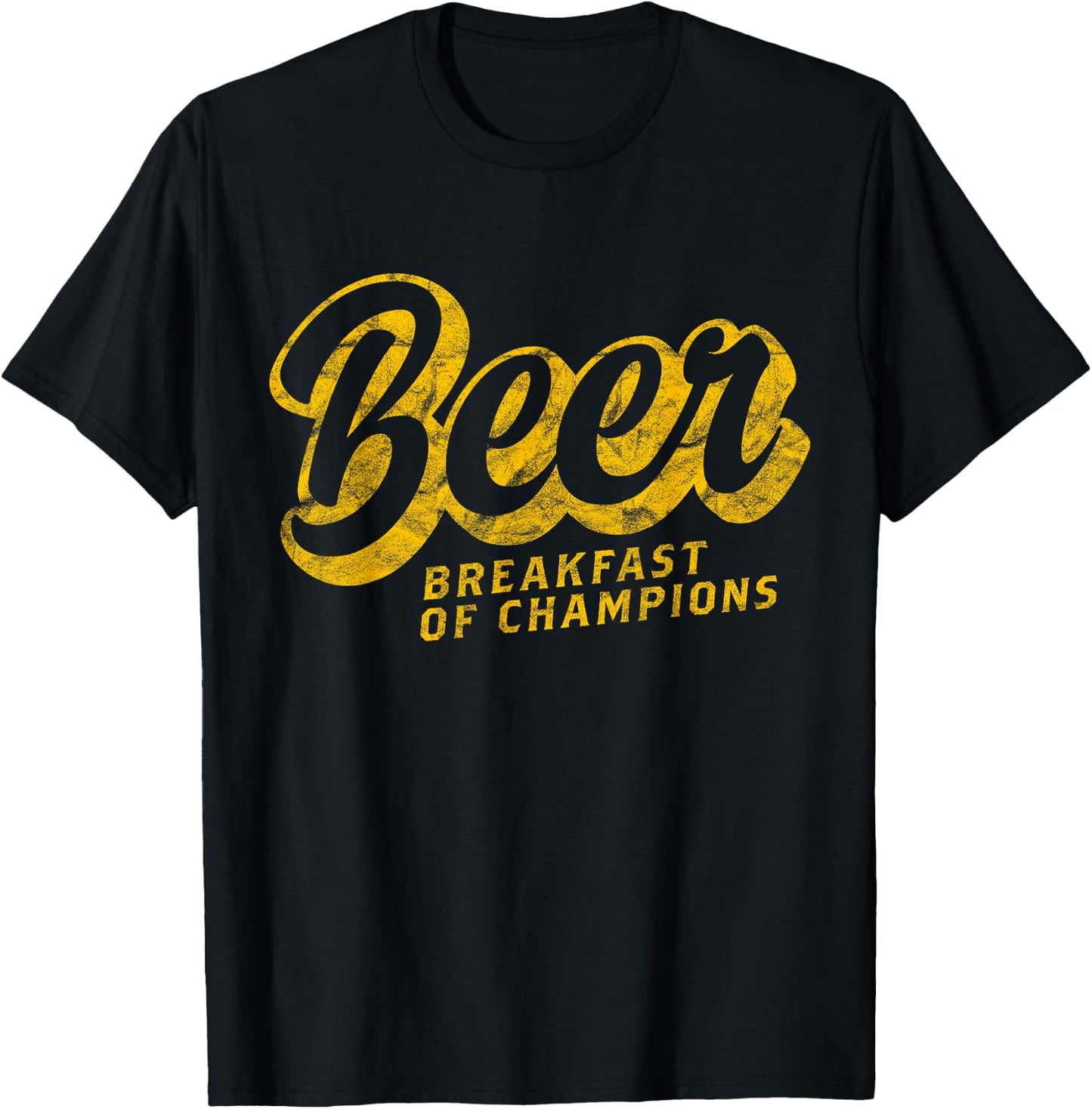 Beer Breakfast of Champions T Shirt Vintage Funny College T-Shirt - T-Shirt | Black