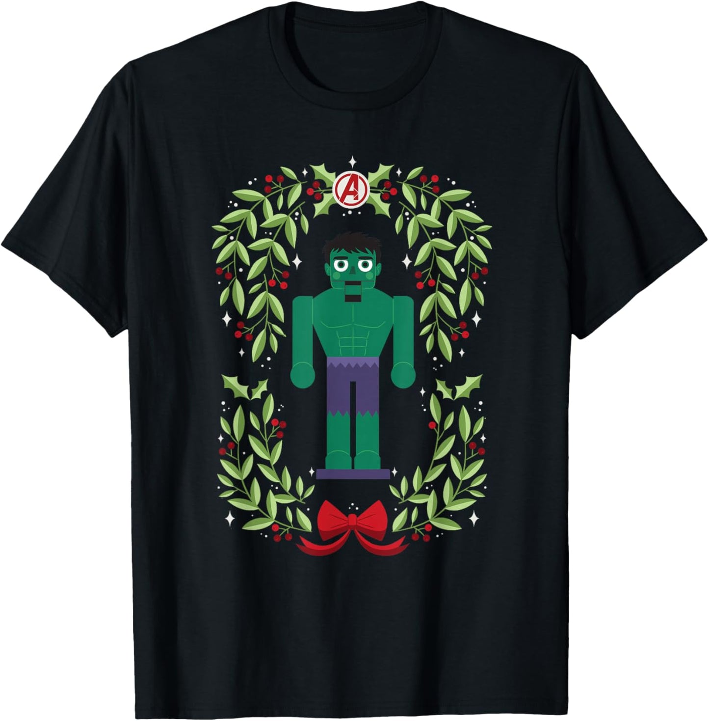Marvel Holiday Christmas Avengers Holly Hulk Nutcracker T-Shirt - T-Shirt | Black