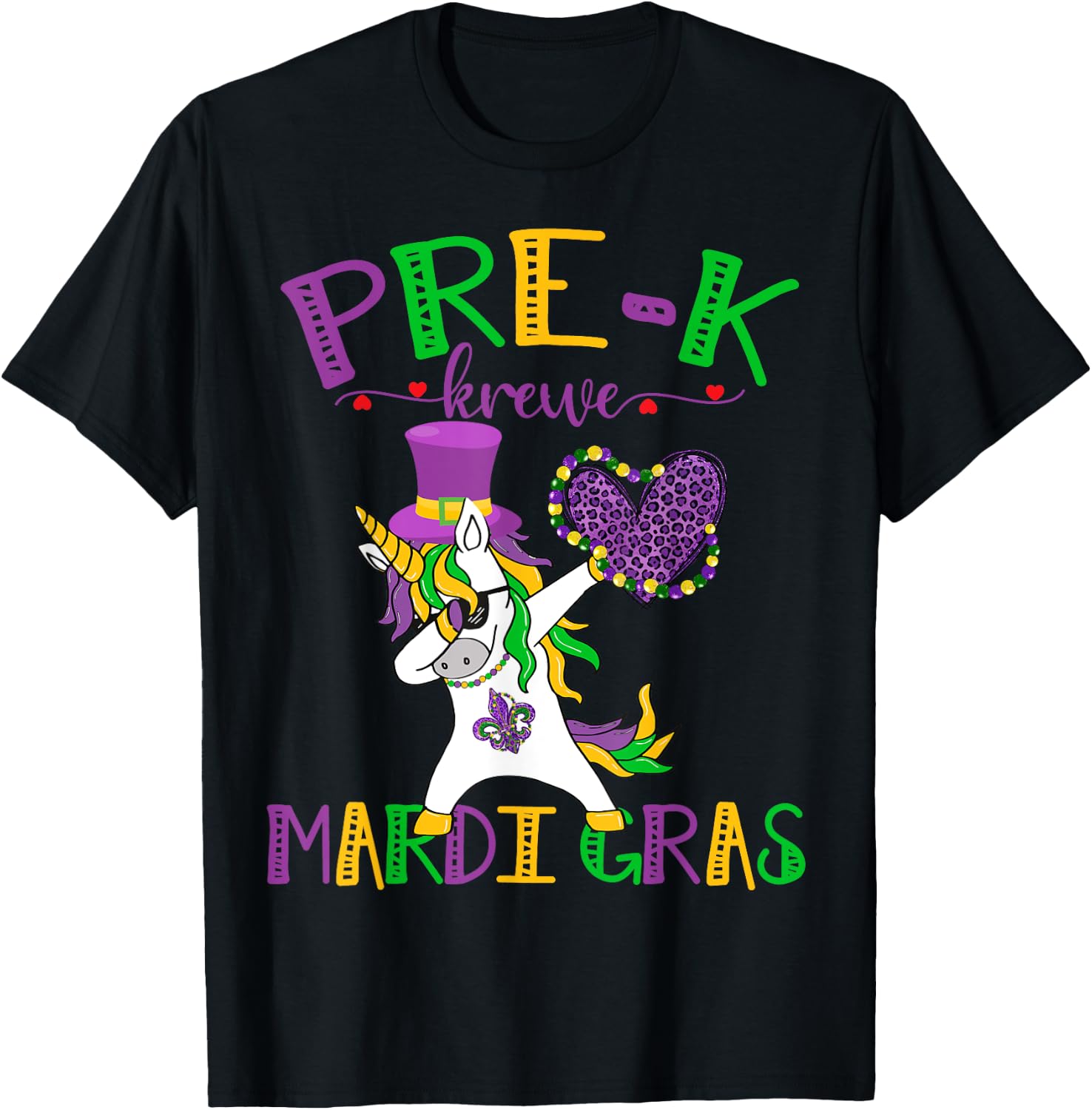 Pre-K Mardigras Unicorn Pre-K Krewe Unicorn Lover T-Shirt - T-Shirt | Black