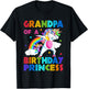Grandpa Of The Birthday Princess Unicorn Rainbow Gifts T-Shirt - T-Shirt | Black