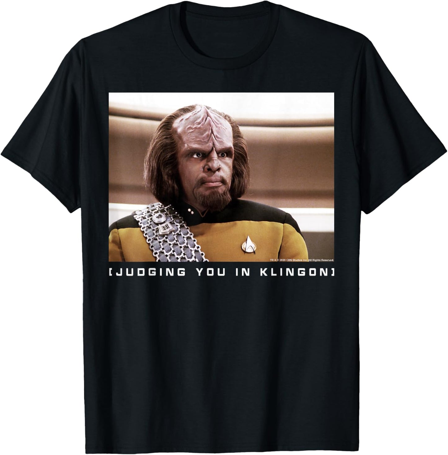 Star Trek: The Next Generation Worf Judging You in Klingon T-Shirt - T-Shirt | Black