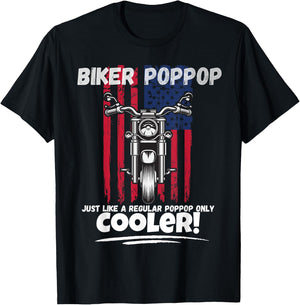 Biker Poppop Just Like a Regular Poppop Gift Poppop T-Shirt - T-Shirt | Black