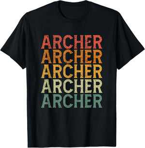Retro Custom First Name Archer T-Shirt - T-Shirt | Black