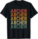 Retro Custom First Name Archer T-Shirt - T-Shirt | Black