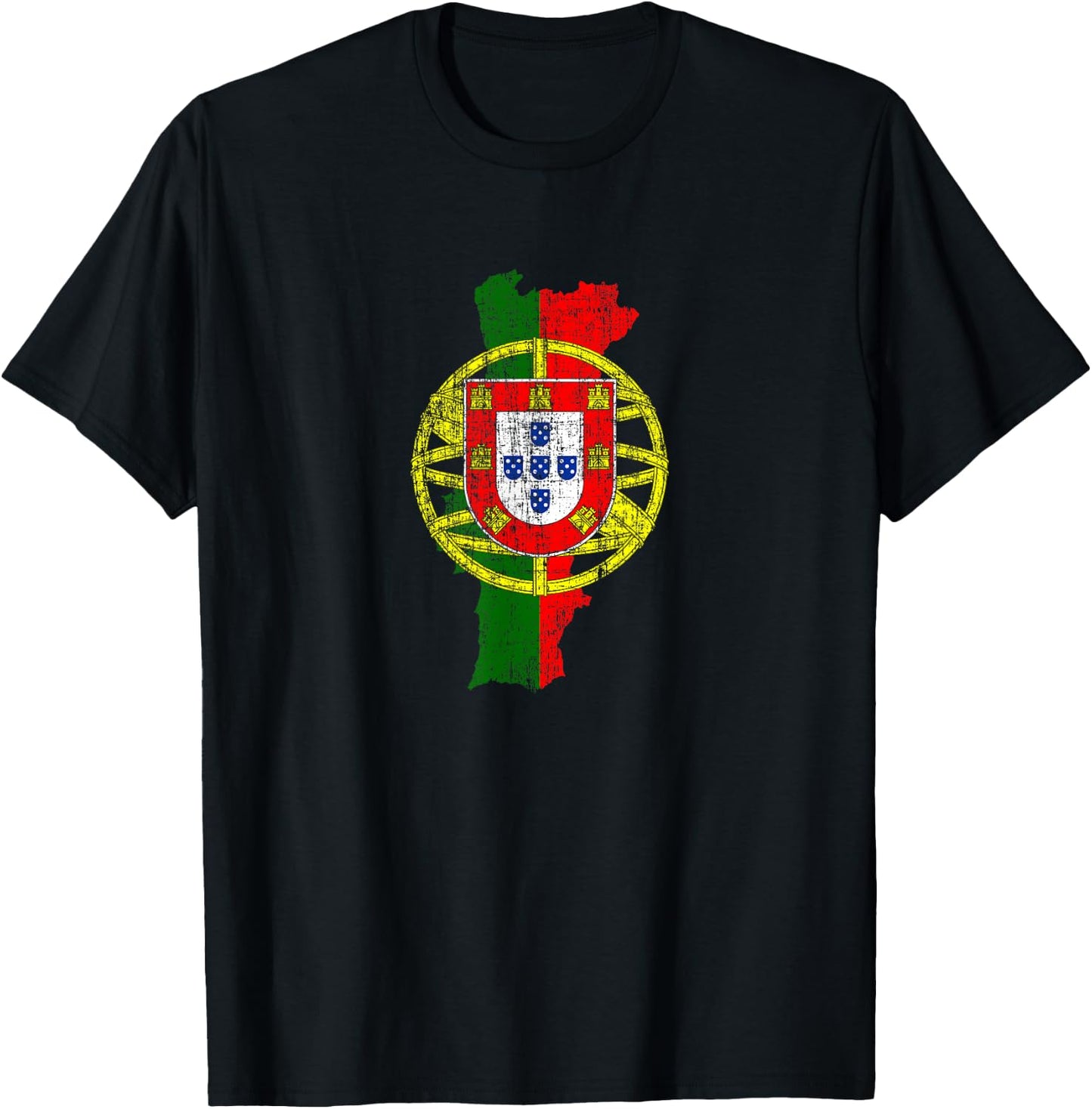 Portuguese Map and Flag Keepsake - Portugal T-Shirt - T-Shirt | Black