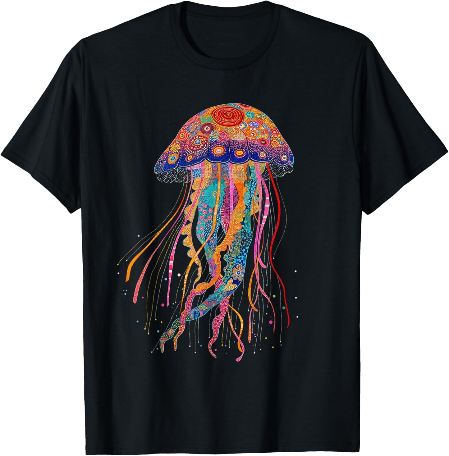 Jellyfish Flowers Colourful Flowers Ocean Animal Diving T-Shirt - T-Shirt | Black