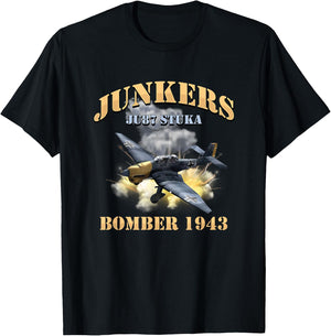German Ju87 Stuka Vintage WW2 Bomber Veteran Pilot Gift T-Shirt - T-Shirt | Black