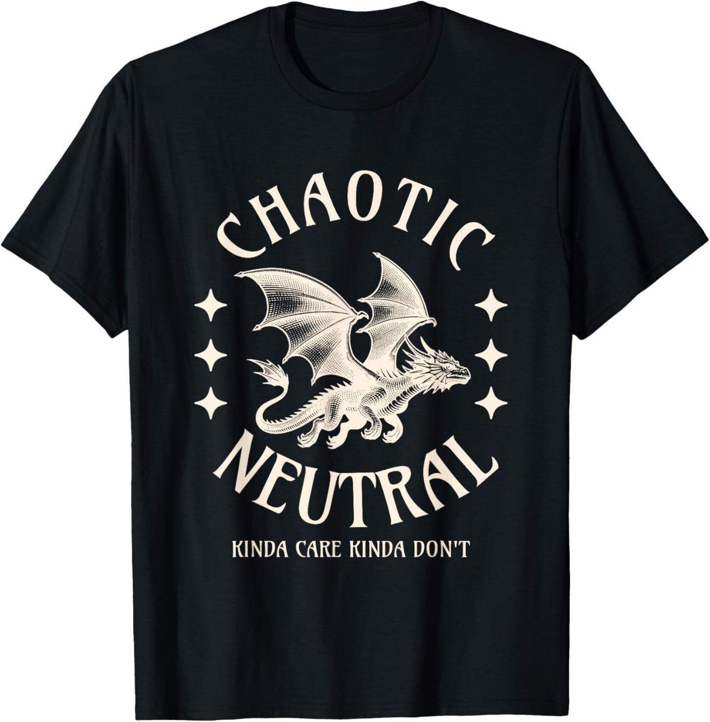 Chaotic Neutral Alignment Funny Roleplaying Character T-Shirt - T-Shirt | Black