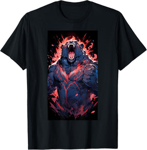 Bodybuilding Fitness Gym Bodybuilder Bear Anime Workout T-Shirt - T-Shirt | Black