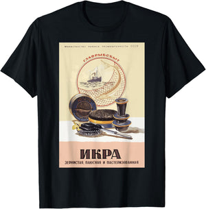 Black caviar Advertising SOVI8 Vintage Propaganda. T-Shirt - T-Shirt | Black