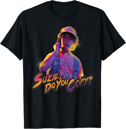 Stranger Things Dustin Suzie Do You Copy T-Shirt - T-Shirt | Black