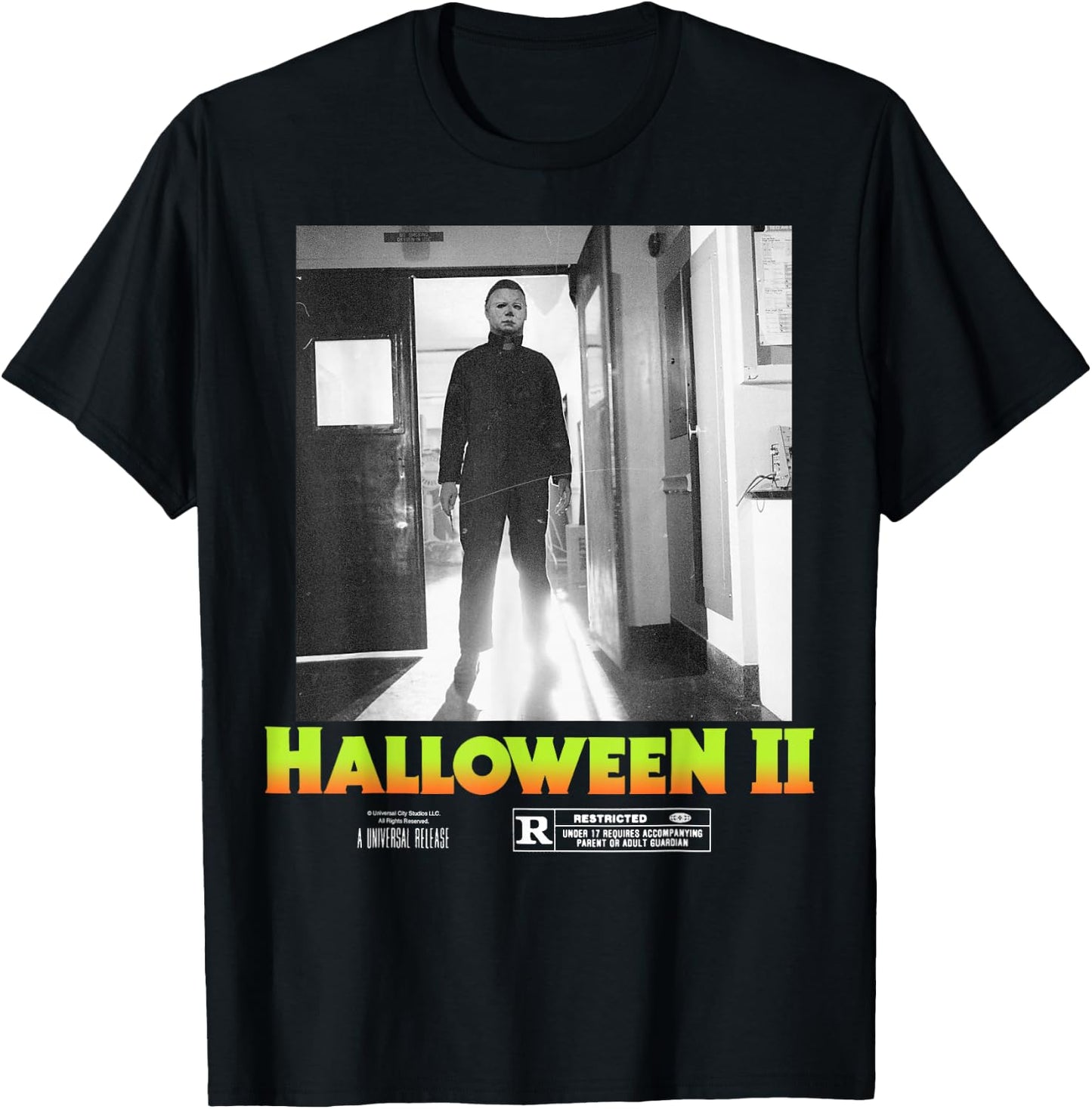 Halloween 2 Michael Myers Doorway Portrait Poster T-Shirt - T-Shirt | Black