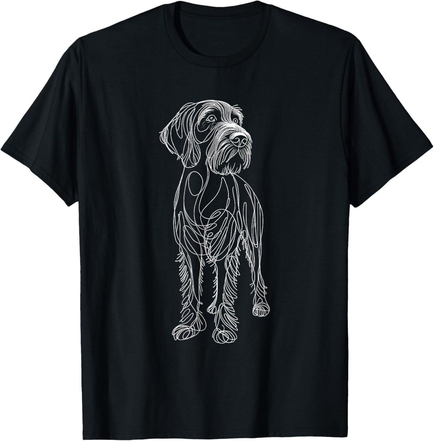 Line Art German Wirehaired Pointer T-Shirt - T-Shirt | Black