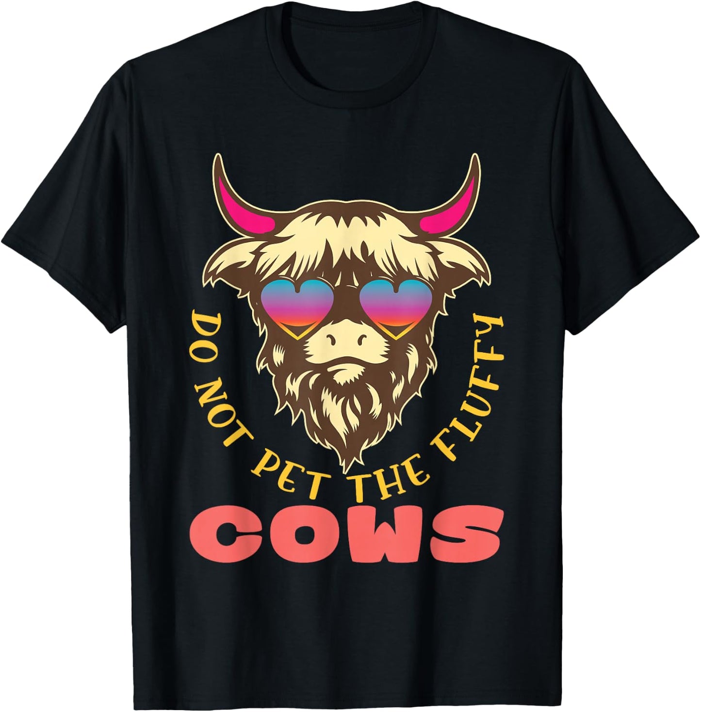 Retro Do Not Pet The Fluffy Cows Vintage Bison Buffalo T-Shirt - T-Shirt | Black