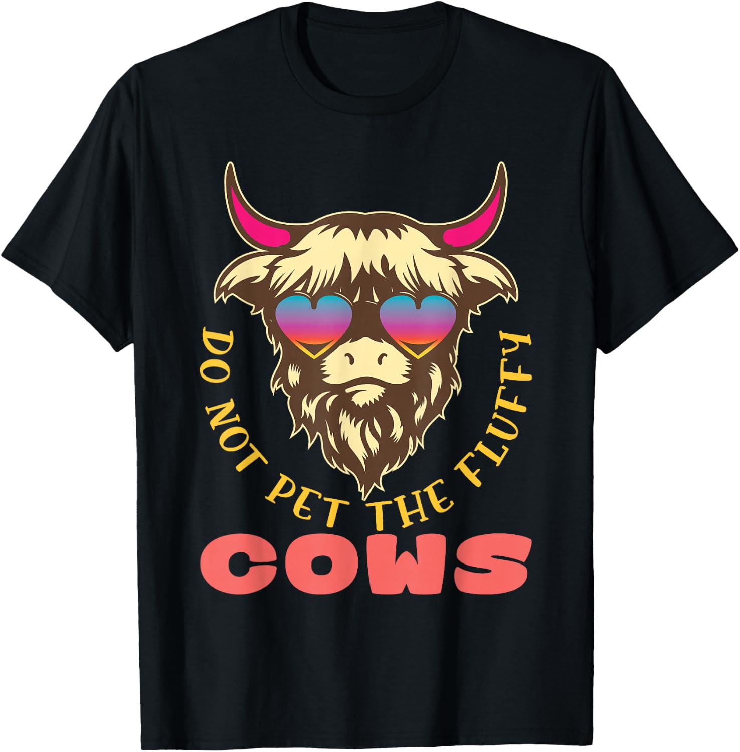 Retro Do Not Pet The Fluffy Cows Vintage Bison Buffalo T-Shirt - T-Shirt | Black