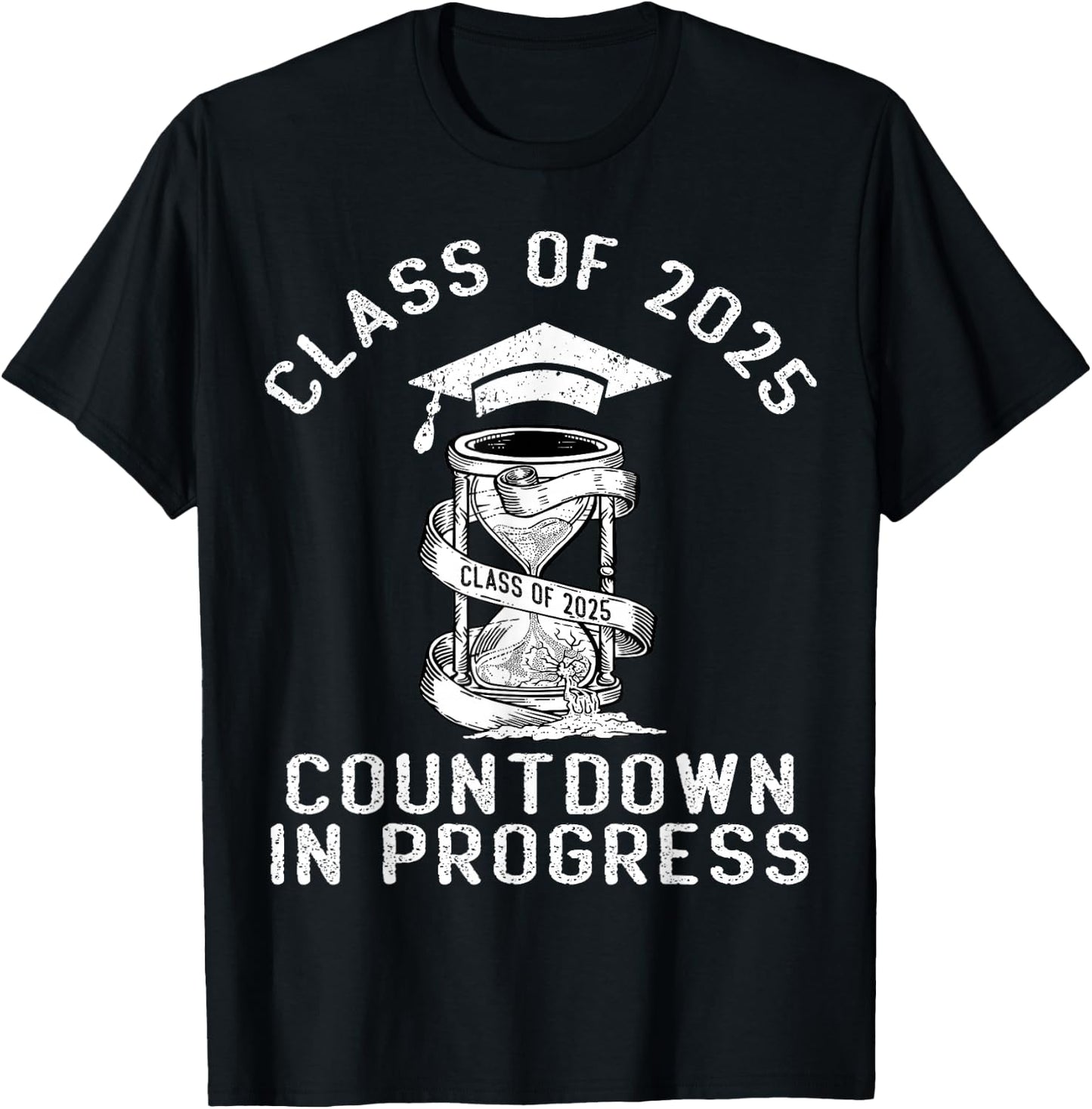 Senior Class Of 2025 Countdown to Graduation Gift T-Shirt - T-Shirt | Black