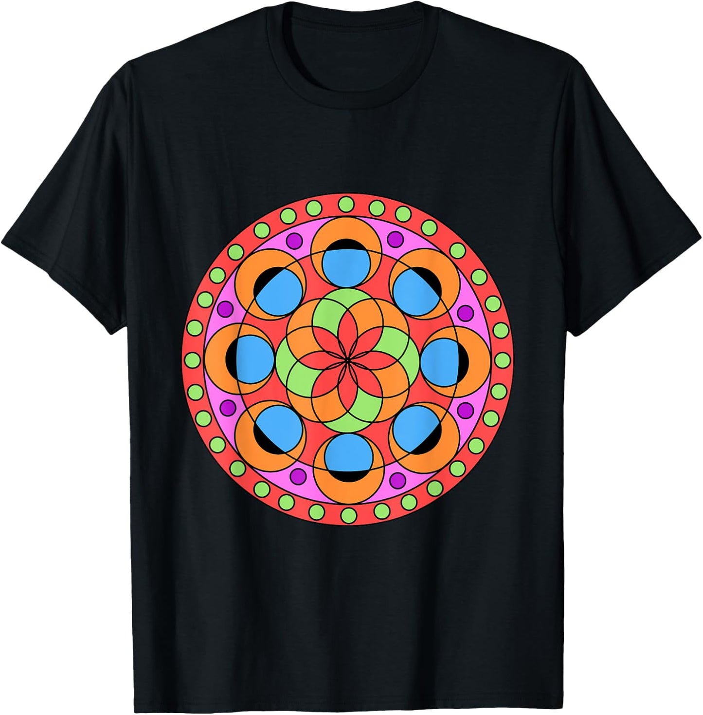 Kaleidoscope Mandala T-Shirt - T-Shirt | Black