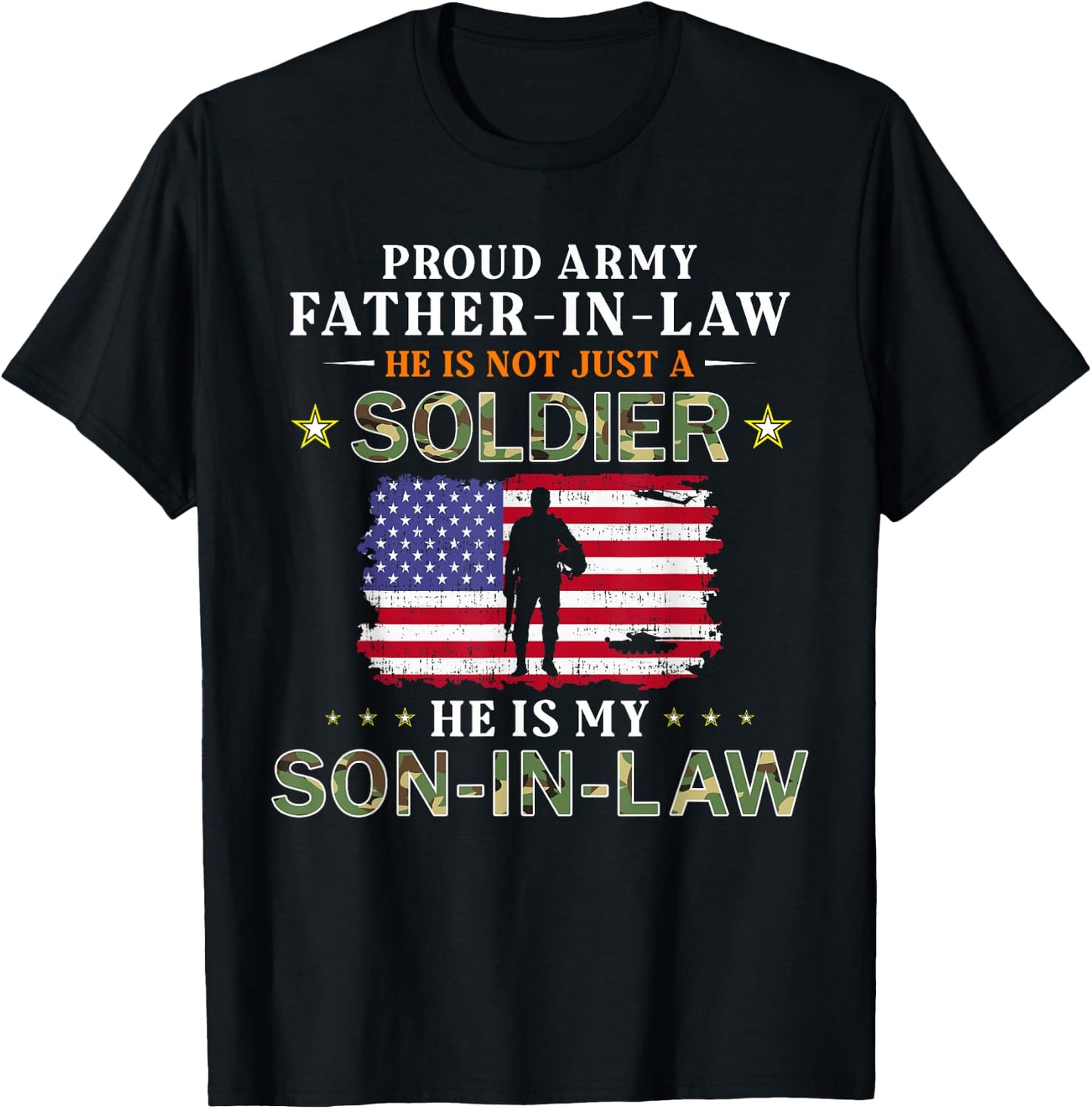 My Son-In-Law Is A Soldier Hero-Proud Army Father-In-Law T-Shirt - T-Shirt | Black