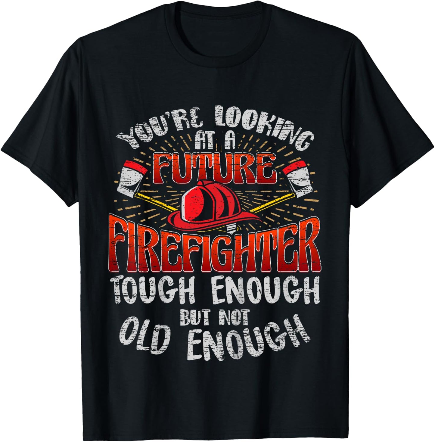 Kids Future Firefighter T shirt Kids Boys Youth Men Funny T-Shirt - T-Shirt | Black