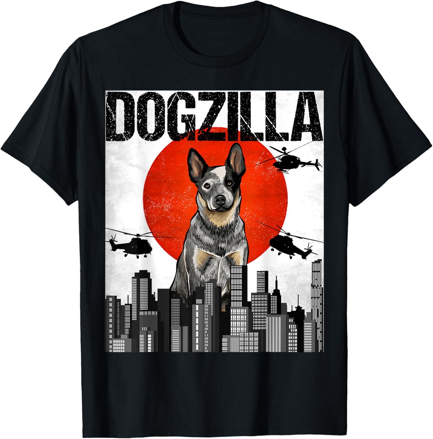 Funny Vintage Japanese Dogzilla Australian Cattle Dog Women T-Shirt - T-Shirt | Black