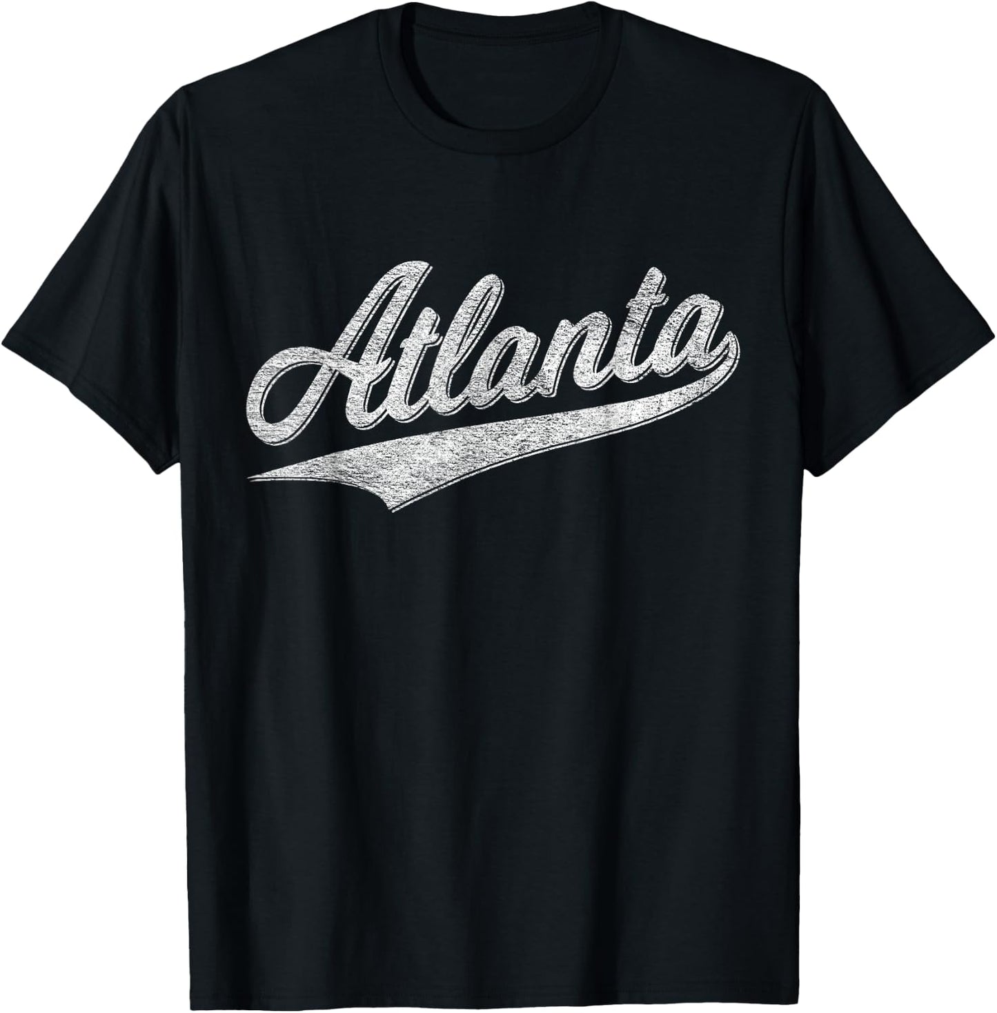 Atlanta Georgia Varsity Script Sports Jersey Classic Style T-Shirt - T-Shirt | Black