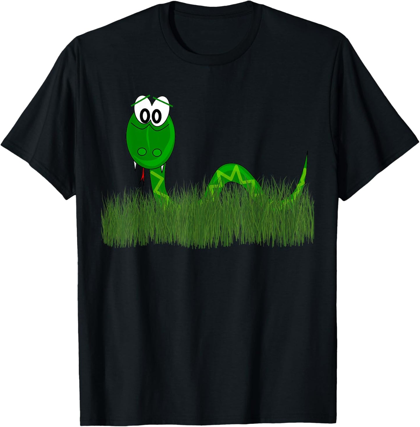 Cute Snake In The Grass T-Shirt - T-Shirt | Black