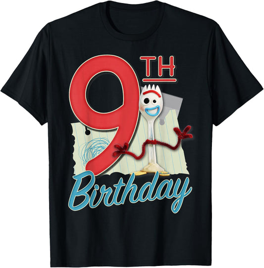 Disney Pixar Toy Story 4 Forky 9th Birthday T-Shirt - T-Shirt | Black
