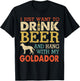 Goldador Dad Drink Beer Hang With Dog Funny Men Vintage T-Shirt - T-Shirt | Black