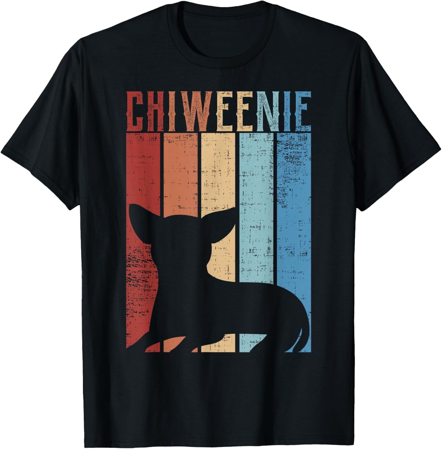 Cute Retro Chiweenie Silhouette Gift design for Chiweenies T-Shirt - T-Shirt | Black